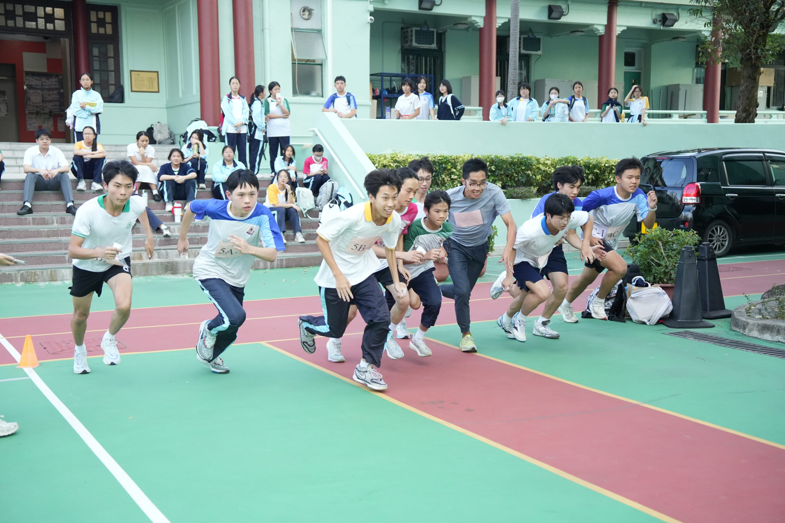 Inter-class running around school competition
